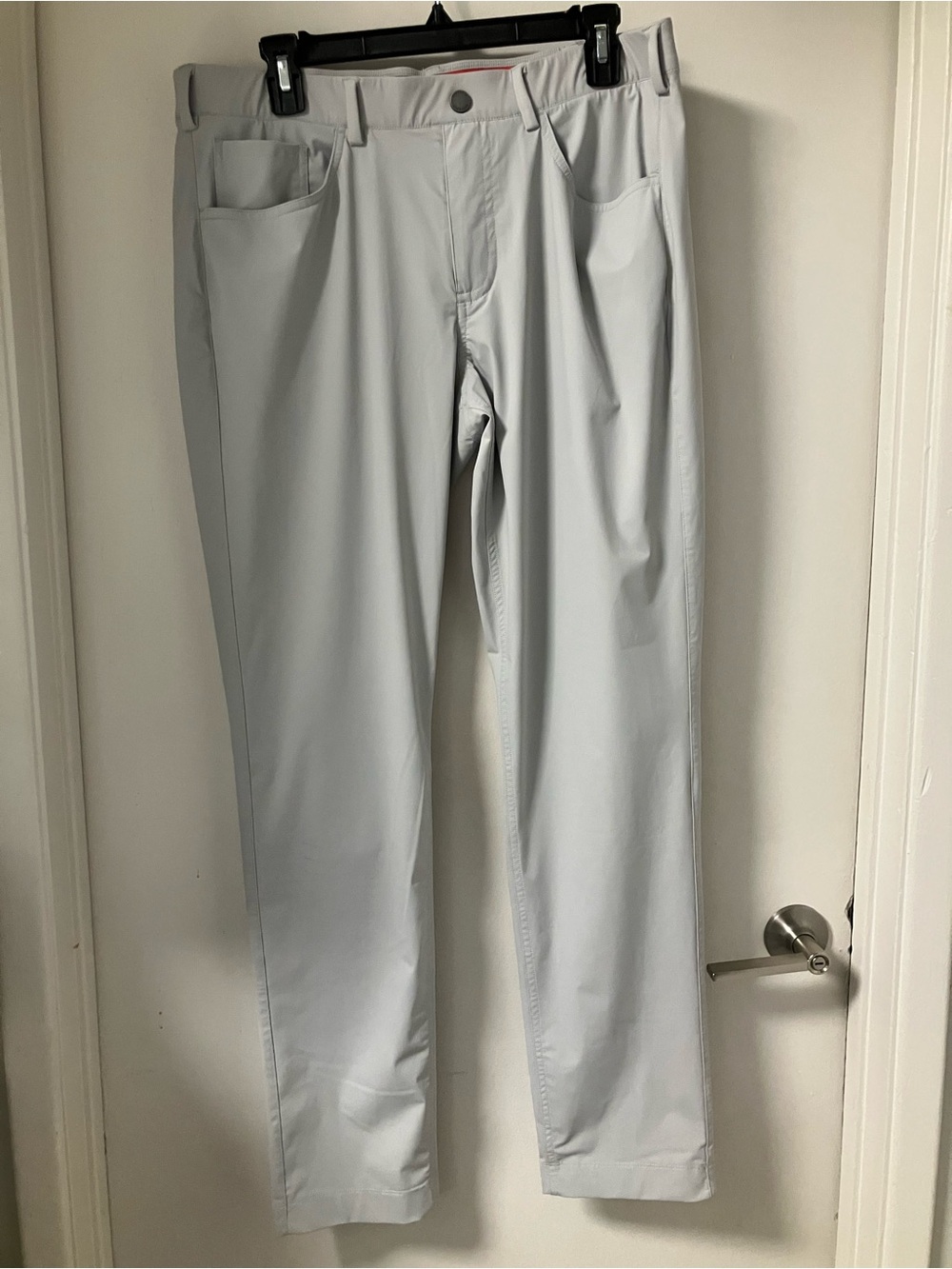 Redvanly Men's Light Gray Stretch Chino Pants - Classic Straight Fit